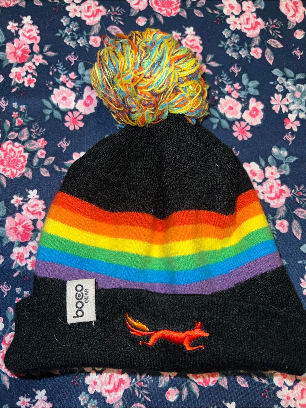 Boco gear rainbow run love beanie size small